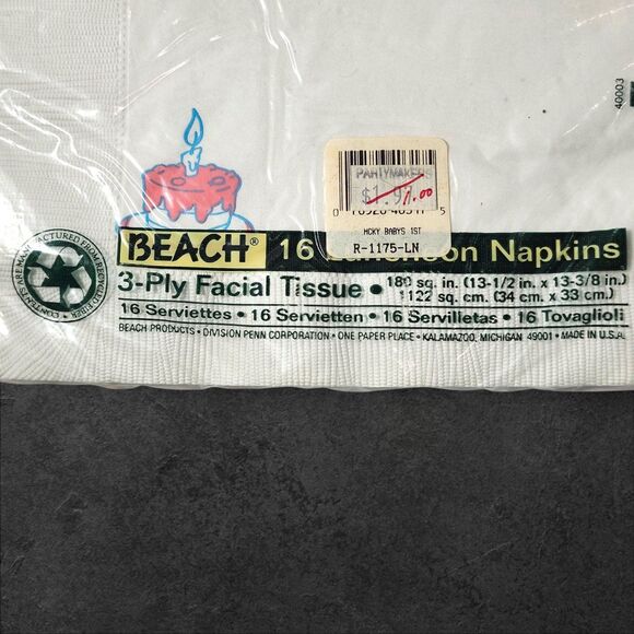 Vintage Disney Baby’s First Birthday Mickey Mouse Napkins Set of 2 1984 Licensed - Picture 4 of 8